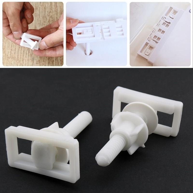 LUORNG 2 Sets Toilet Seat Screw Kit Rectangular Toilet Seat