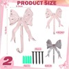 CroBlissful 2 Pcs Coquette Iron Pink Bow Hook Home Decorative