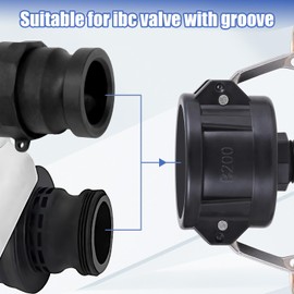 IBC Tote Adapter, 2" Cam Lock for 275-330 Gallon IBC Tote Tank, IBC Tote to Garden Hose fittings Adapter with Heavy Duty Plastic Garden Hose Shut Off Ball Valve (3/4"Female GHT*3/4" Male GHT)