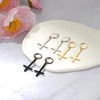 OIDEA Unisex Cross Peter Cross Earrings: Silver Black Gold Stud