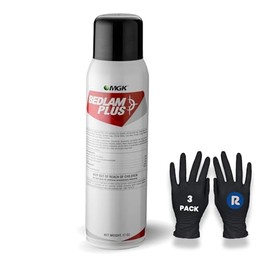Bedlam Plus Aerosol Insecticide, 2-Pack Riddy Pre-Baited Glue Boards, 3 Pack Riddy Nitrile Gloves Included, Dual-Action Bed Bug Spray for Resistant Strains, Indoor Control