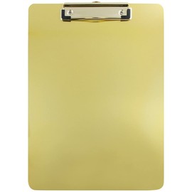 JAM PAPER Aluminum Clipboards with Low Profile Metal Clip - Letter Size - 228.6 x 317.5 mm (9" x 12.5") - Gold - Sold Individually