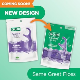 GUM Flossers Ultra Deslizantes – Paquete de 90 unidades, hilo dental con mango ergonómico para limpieza dental precisa y cómoda