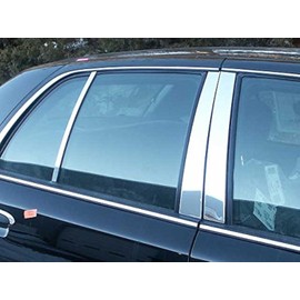 QAA is Compatible with 1992-2011 Mercury Grand Marquis 6 Piece Stainless Pillar Post Trim PP32481