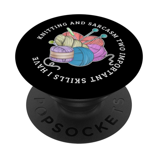Stricken und Sarkasmus Lustiges Stricken PopSockets Klebender PopGrip
