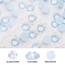 Novani 3000 Pieces Flatback Rhinestones Glass Round Gems F-Lt.blue Crystals for Nail Art DIY Crafts Clothes Shoes,SS12,3.0-3.2mm