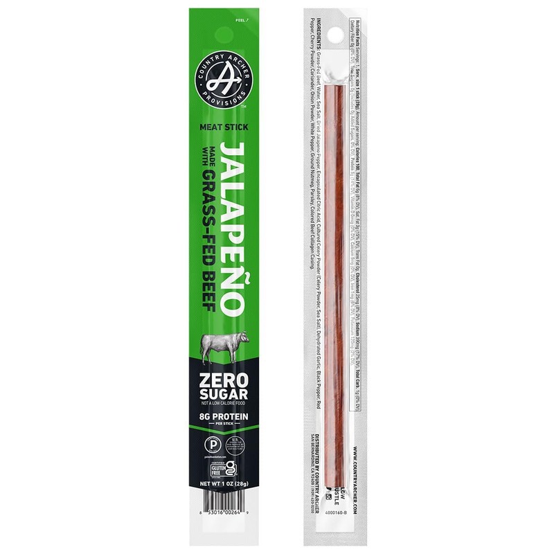 Country Archer Beef Jerky Sticks Jalapeno - Grass Fed Beef