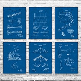 Roofing Patent Posters Set of 6 (11x14), Roofer Gifts, Industrial Art, Contractor Gifts, Construction Worker, Roofing Art Blueprint