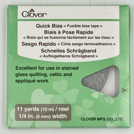 Clover 2 Pack Clover Quick Bias SILVER Fusible Bias Tape Applique Work 1/4 in X 11 yd