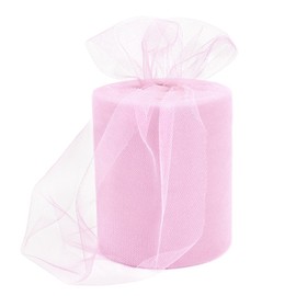 Rilisili 6 Inch × 100 Yards(300 Feet) Tulle Mesh Ribbon Light Pink Tulle Fabric Ribbon Roll Netting Spool for Tutu Skirt DIY Craft Wedding Home Decor Party Gift Wrapping Ornaments