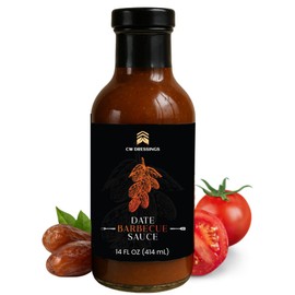 CW Dressings Date Fruit Sweetened Barbecue Sauce | Degelt Nour Dates! Brown Sugar & Molasses | Sweet, Smoky BBQ Sauce for Ribs, Brisket, & Wings | Made in USA, Small Batch, No Artificial Preservatives, Veteran Owned (14 oz)