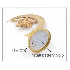 Rural Moon Lamp for Ramadan Decoration, Battery Powered Metal Vine Star Moon Ramadan Lamp Suitable for Home Bedroom Decoration Bohemian Farmhouse Kitchen Dinner Raman Dan Table