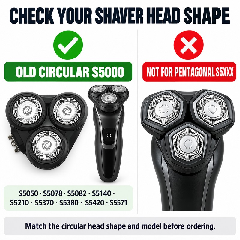 Replacement Shaver Head Assembly for Old Philips Norelco S5000 Series