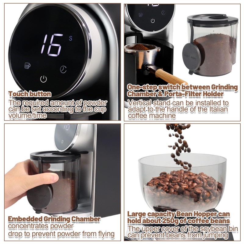 DITOSH Electric Coffee Grinder Touchscreen 2-14 Cup Conical Burr Coffee