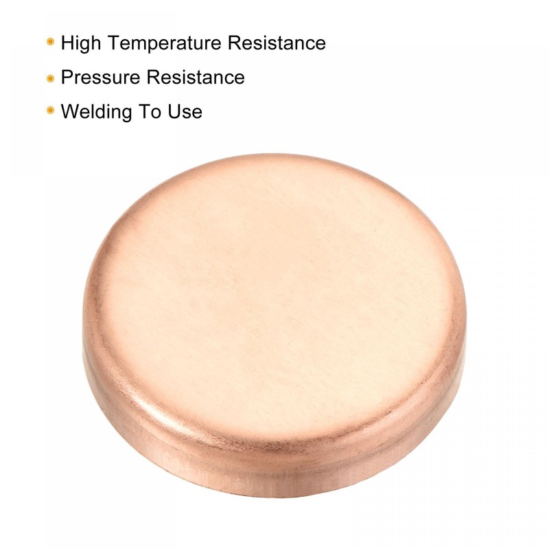 sourcing map Copper End Cap Pipe Fitting Sweat Plug Connection