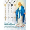 Supcare Catholic Beads Gold Virgin Mary Rosary Necklace Jesus Crucifix