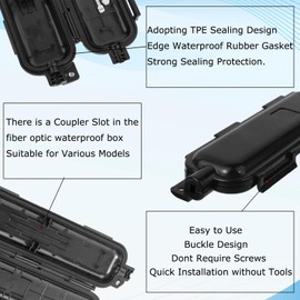 Xunsomten Fiber Optic Waterproof Box SC/APC FTTH IP67 Applicable to Various Indoor and Outdoor Environments Optic Fiber Protection Box with SC Adapter 1PCS