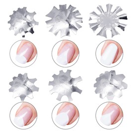 6 Pieces French Nail Trimmer Sculpting Template V Shaped Steel Plate Stainless Steel Nail Tip Cutter Manicure Edge Trimmer Stencil Silver