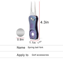 Golf Divot Repair Tool - All-Metal Golf Accessories | Foldable 3-in-1 Multitool, Team Golf Switchblade Divot Tool with Double-Sided Magnetic Ball Marker
