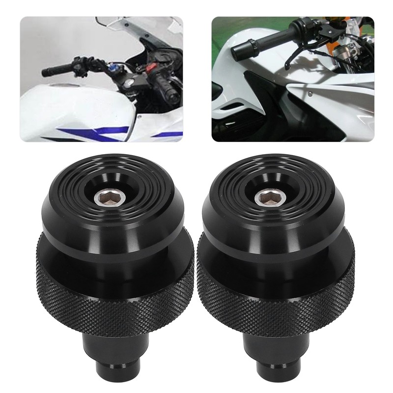 Motorcycle Handlebar End Plug Throttle Speed Control Black Alumimium Rubber