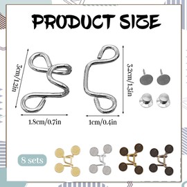 8Pcs Waistband Tightener Sturdy and Durable Smooth Surface Waist Tightener Clips Will Not Hurt Your Clothes and Skin Waistband Tightener Clip Suitable for Hats Belts Windbreakers Pants