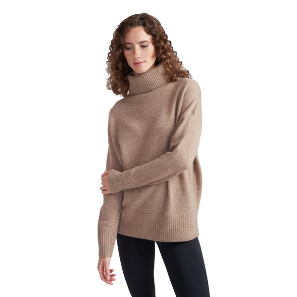 Style & Republic Women's Oversized 100% Cashmere Turtleneck Pullover Generously