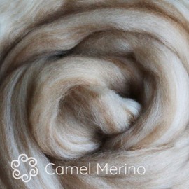 Baby Camel & Merino Fiber Blend. Luxuriously Soft Combed Top Wool Roving for Blending, Dyeing, Spinning & Felting