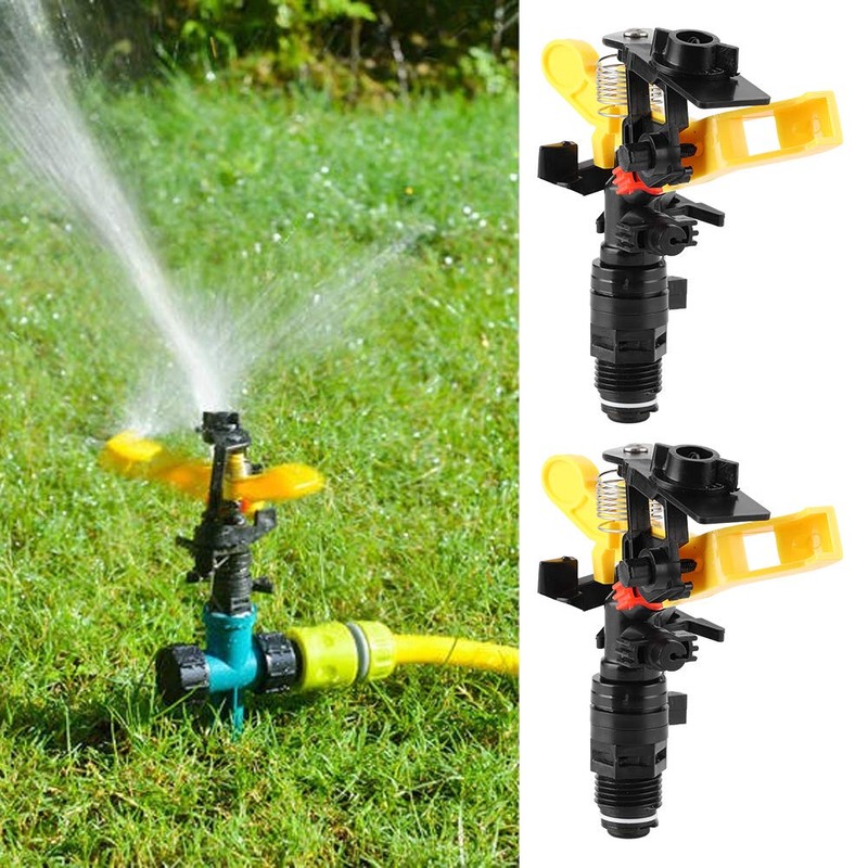 2PCS Garden Impulse Sprinkler Impact Sprinkler Head for Agriculture Watering