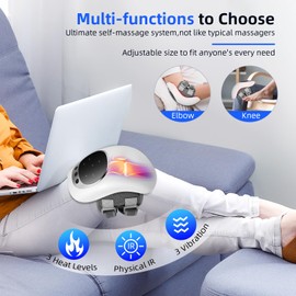 Aofesel Knee Massager, Wireless Knee Massager, Infrared Deep Heat for Knee Joint, Laser & Vibration Therapy for Arthritis, Swelling, Stiffness, Ligament & Muscle Injury