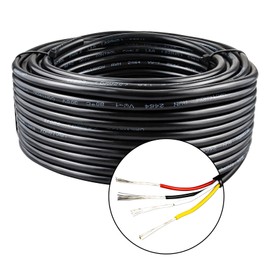 22 Gauge Wire 4 Conductor Electrical Wire 25FT Low Voltage Lighting Electrical Wire 22AWG 4 Core Stranded PVC Cord Tinned Copper Wire Flexible Extension Power Cord for LED Lamp 22AWG/4