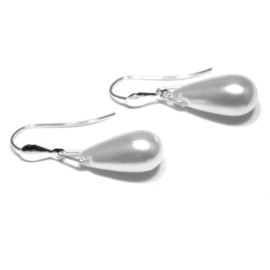 Arranview Jewellery 2 cm Drop Pearl Earring - 925 Sterling Silver