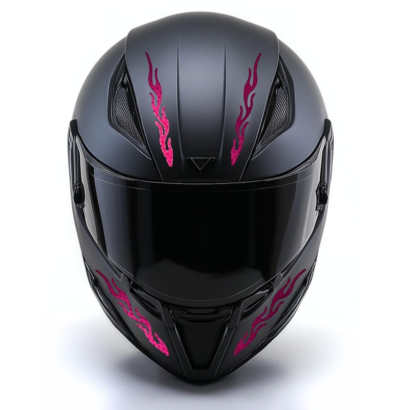 customTAYLOR33 High-Intensity Grade Premium Reflective Tribal Flame Helmet Decals, Motorcycle