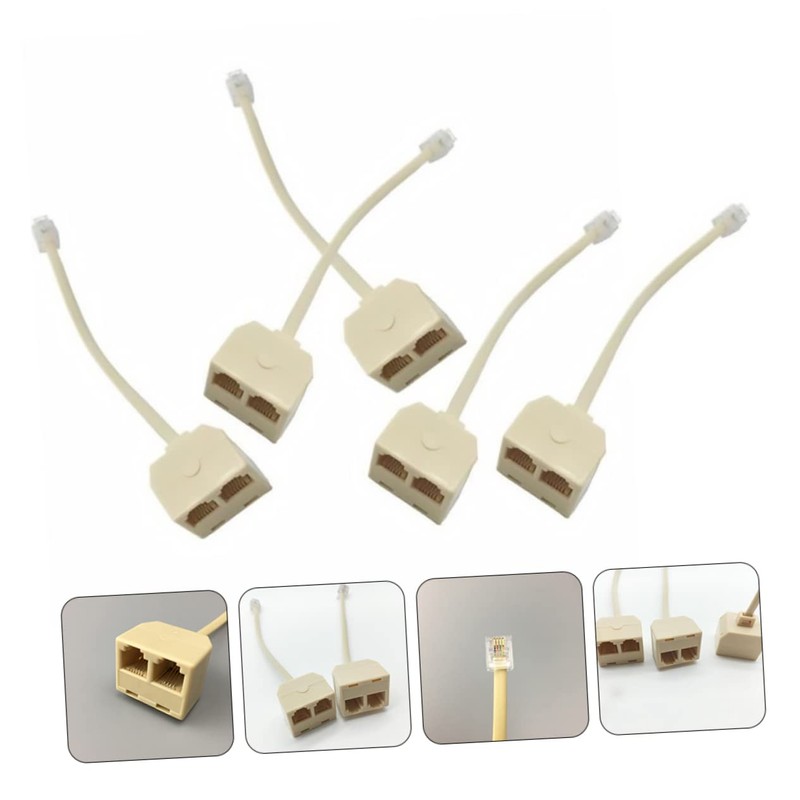 LABRIMP 3sets Socket Splitter Telephone Plug Adapter Connect Phones to