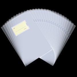40PCS Plastic Clear Document Folders,with Label Bag,L-Type Clear Plastic Folders Project Pockets for A4/ Letter Size,18C (1.8mm) Thick,Transparent