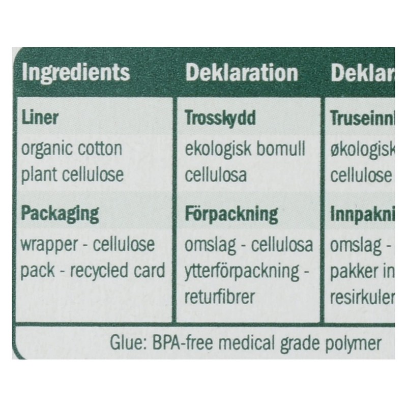 Natracare Organic Long Wrapped Panty Liners 16 pcs