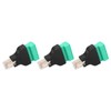 3Pcs RJ45 Screw Terminal Adapter RJ45 Female Thread to 8