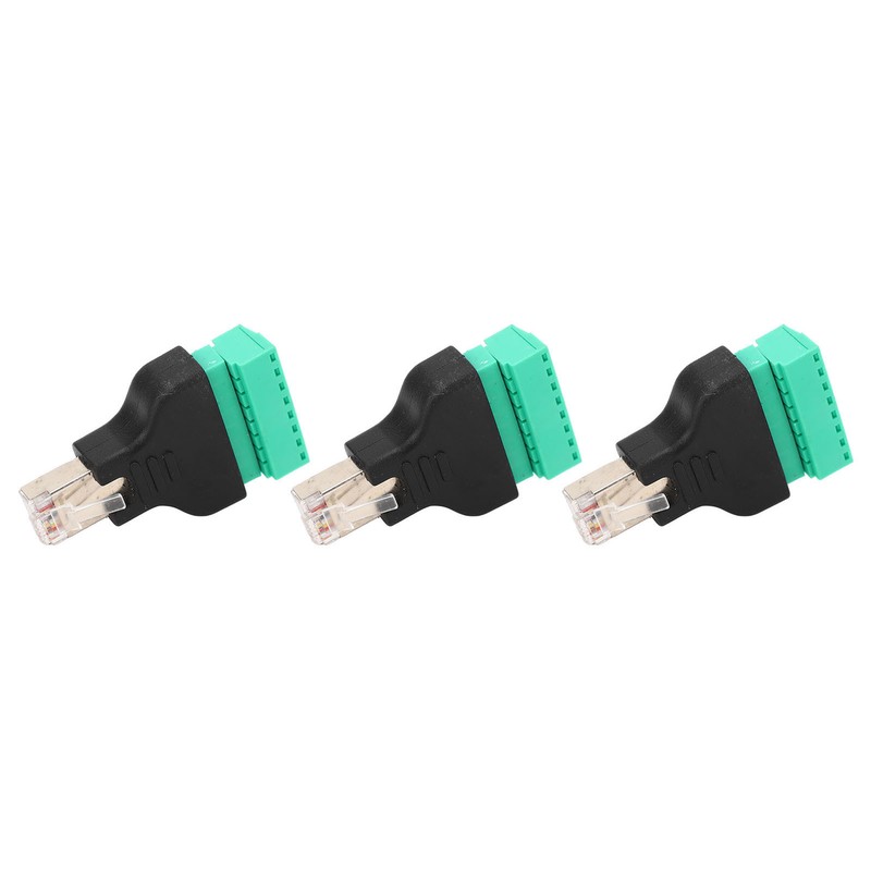 3Pcs RJ45 Screw Terminal Adapter RJ45 Female Thread to 8