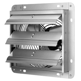 Simple Deluxe 7 Inch Wall Mounted Shutter Exhaust Fan, Aluminum, 1600 RPM, 760 CFM, for Attic, Garage, Louvered Vent, And Greenhouse, Silver