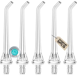 COSLUS Original Water Flosser Replacement Tips: Replacement Heads Compatible with COSLUS, Aquasonic, Nicwell, Oralfree, WELLFINE, Hangsun, Tovendor Water Dental Pick, Flosser Accessory, 5 Classic Tips