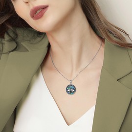 AOBOCO Moth Neckalce for Women 925 Sterling Silver Moon Phase Pendant Oxidized Vintage Necklace Jewelry Christmas Gifts for Women Mom (Moth)