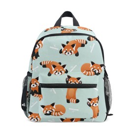 Mnsruu Kids Toddler Backpack Cute Red Panda Bamboo Preschool Kindergarten Bookbag Nursery Travel Bag for Boys Girls Daycare