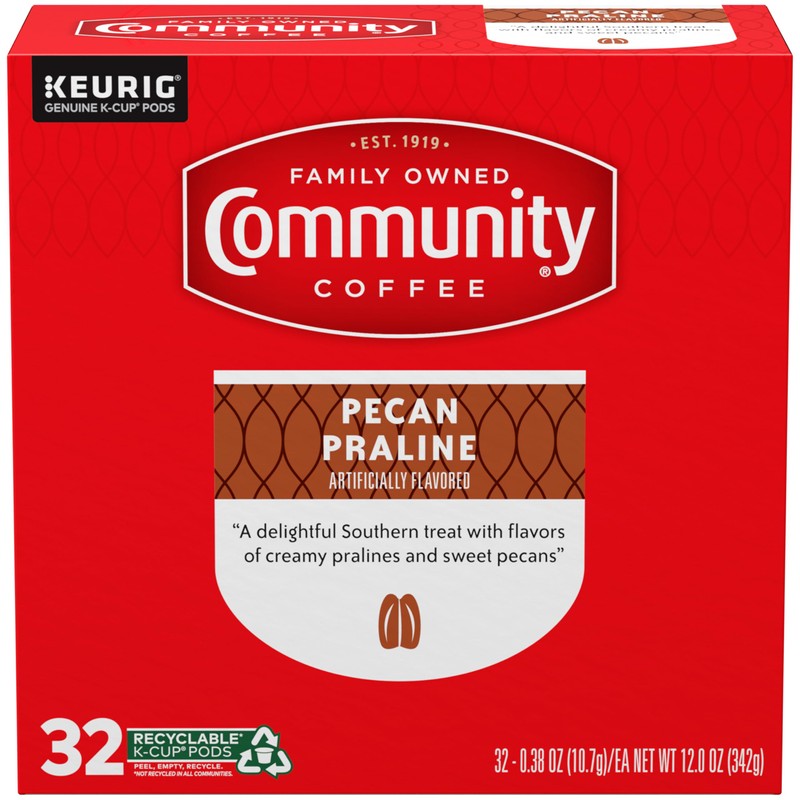 Community Coffee Pecan Praline Medium Roast Single Serve Keurig K-Cup