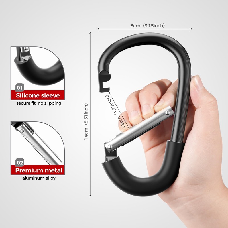 SURDOCA Stroller Hooks, Large Stroller Hooks for Bags, Universal Stroller