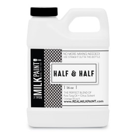 Real Milk Paint Real Milk Paint, Half and Half, Pure Tung Oil and Orange Peel Oil for Wood Finishing, Cutting Boards, Butcher Blocks, Clay, Stone, and Slate, Food Grade, 16 oz.