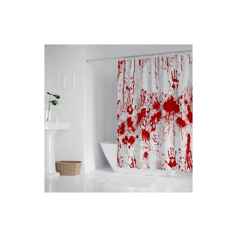 Careyoungs Bloody Hand Shower Curtain Halloween Theme Help Me Horror