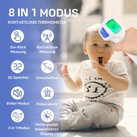 Berrcom Berrcom Fieberthermometer Kontaktlos Infrarot Stirnthermometer Digitales Medizinisches Thermometer 3 in 1 mit sofort Ablesung