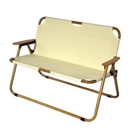 TRY & DO Loveseat Camping Chair for 2 Persons,Portable Double Seat Camping Chair with Wood Armrest,Outdoor Camping Bench Foldable for Patio Lawn Beach Park Indoor Outdoor Hiking,Hold up to 353 lbs