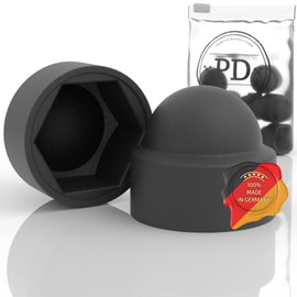 PD® Hexagonal protective caps M10 (wrench size 17) - cover caps for screws black made of plastic - durable cover caps for nuts and screw head - screw cover black - pack of 50