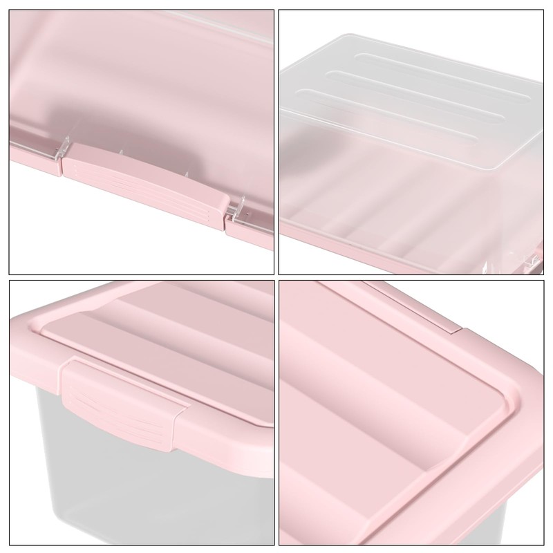 Yesdate 14 Quart Stackable Storage Bins, Organizer Containers with Snap