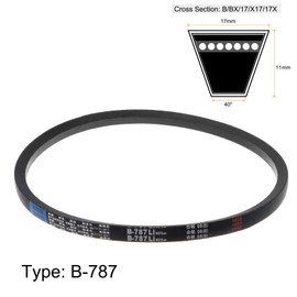 sourcing map B-787 V-Belt Drive Belt 787 mm (31 Inches) Inner Circumference 17 mm Upper Width Rubber for Power Transmission
